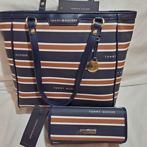 NEW Tommy Hilfiger Purse & Wallet, Blue and Brown